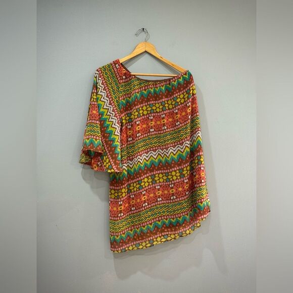 Brown Judith March One-Sleeve Mini Dress Size L EUC - Picture 3 of 6